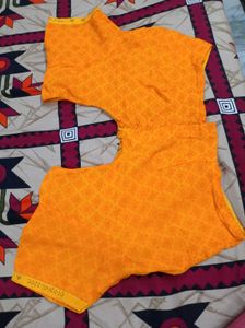 Sunshine Yellow Floral Printed Saree
