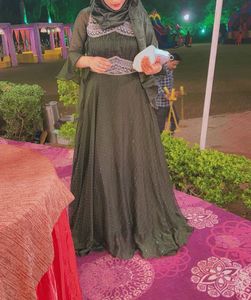 Elegant Olive Green Gown