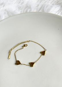 Gold Heart Charm Bracelet