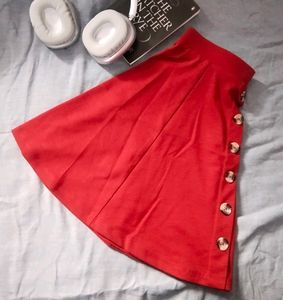 Maroon Red short skirt