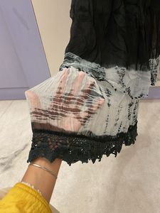 locally stitched black crinked chiffon skirt