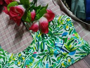 Tropical Print Cropped Tank