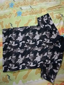 CShort Sleeves Camouflage Print Polo Tshirt