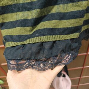 Striped Olive Green Sweater