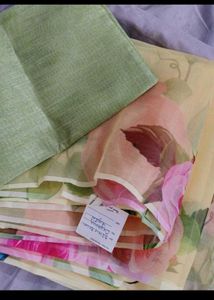 Digital Print Organza Saree
