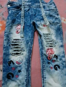 Ripped Denim Dungaree