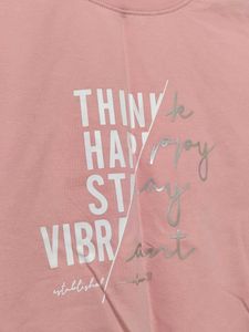 Pink Printed Sweatshirt – Think Happy | Stay Vibra