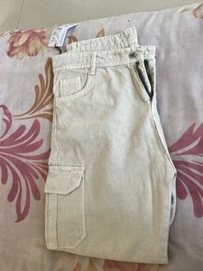 Cargo Jeans Beige Colour