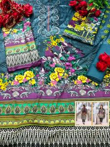 Unstitched Cotton Dress Material New Pattern