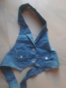 Denim Halter Top Vest Y2k Grunge
