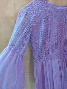 lavender cute net top for women