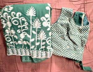 Green Sequin Lehenga Without Dupatta