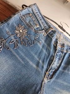 Embroidered Denim Jeans