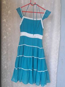 Pastel Dress With Lace Detailing