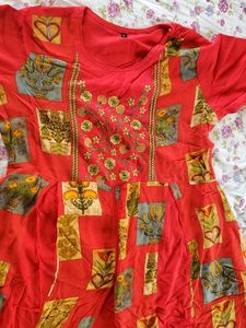 Red Printed Dress