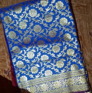 Elegant Blue Banarasi Saree