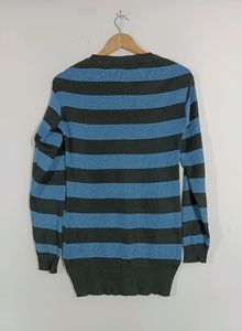 Blue &amp; Black Striped Sweater (Women)