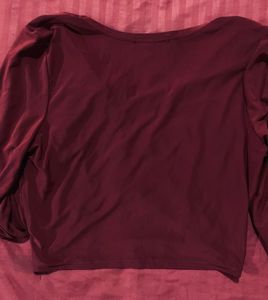Burgundy Long Sleeve Top