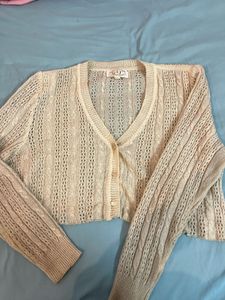 Cropped Knit Cardigan