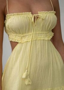 Yellow Cutout Maxi Dress