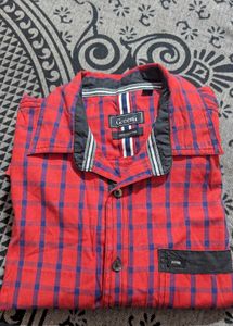 100% Cotton Red Checked Casual Shirt