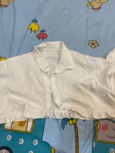 Blue &amp; White Plaid Shirt(shrug Jacket Free)