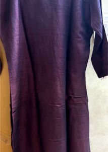 Ethnic Brown Straight Kurta With 3/4th Hand