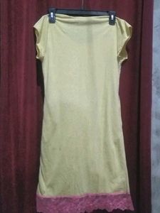 Yellow Lace Trim Lounge Dress