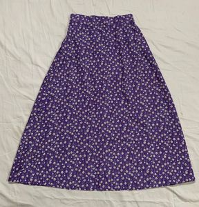 Purple Floral Maxi Skirt