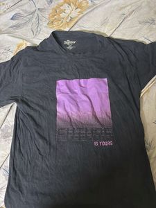 Roadster Black Graphic Top | Purple Rectangle