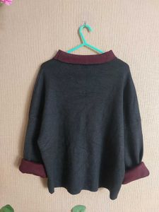 Maroon/Grey Long Sleeve Reversible Top