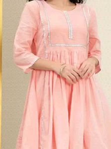 Peach Gathered Dress
