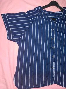 Striped Casual Crop Shirt