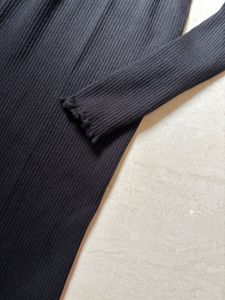 Black Knit Midi Dress