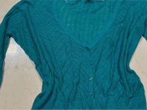 Teal/ Sea Green Korean Style Cardigan