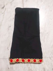 Black Kurti with Gold &amp; Red Trim