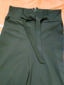 Combo:- BLACK tights ,Olive Green Culottes