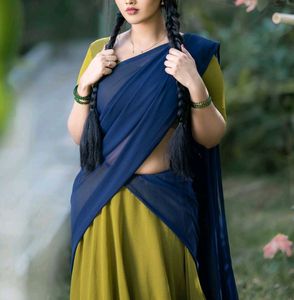 Olive Green And Cream Color Langa Davni