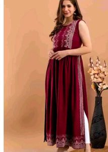 Maroon Naira Kurti