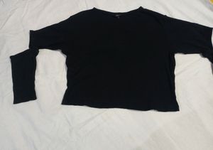 Roadster Women&#39;s Korean Black Crop Top