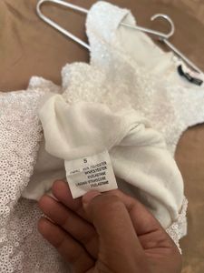 White Sequin Sheath Dress