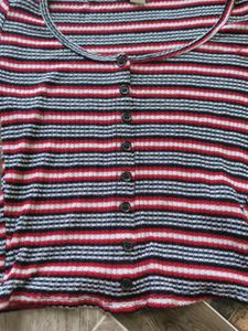 Striped Button-Up Top