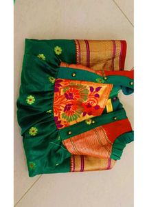 Beautiful Green Kids Paithani Dress