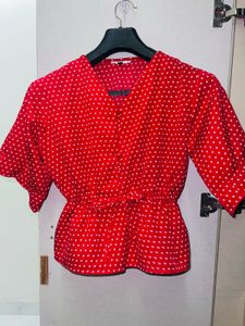 Red Polka Dot Top