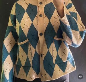 Argyle Knit Cardigan