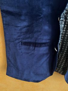 Navy Blue Velvet Waistcoat