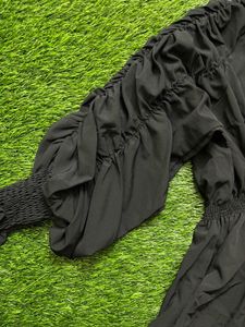 High Low Black Stretchable Top