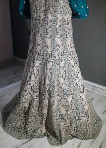 Velvet Zardosi Work Bridal Lehenga Woth Heavy Koti