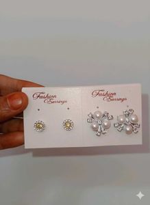 Pearl Drop Earrings - 2 Pairs