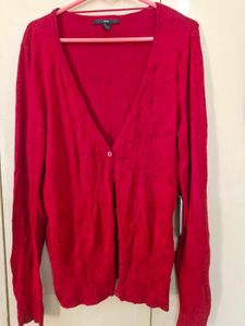 Red Cardigan Sweater